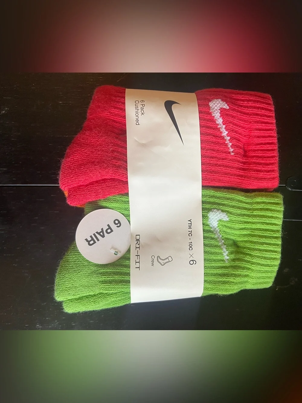 Nike Kids Rainbow Crew Socks - Red, Orange, Yellow, Green, Blue, Purple
